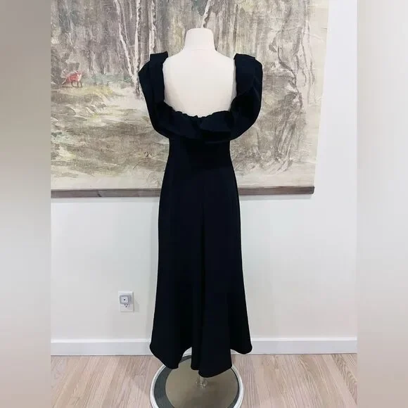 Anthropologie KEEPSAKE Off The Shoulder Ruffle Midi Dress Size 6 NWOT $250 - Picture 4 of 13